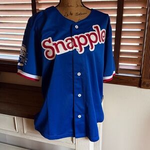 Snapple Adult L Baseball Jersey Athletic Blue
